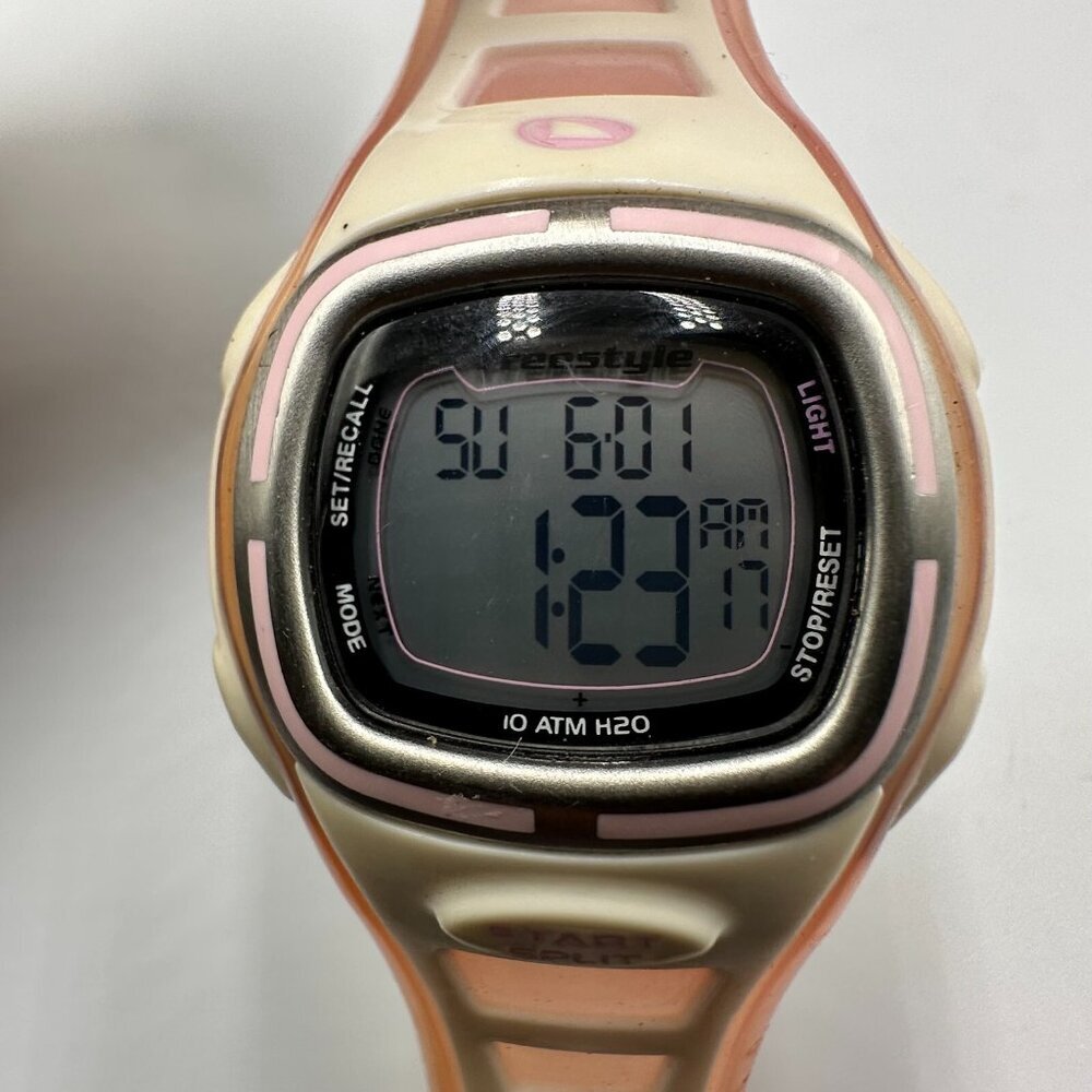 Freestyle Solstice Digital Watch Women Pink Cream 35MM Square Dial New Battery